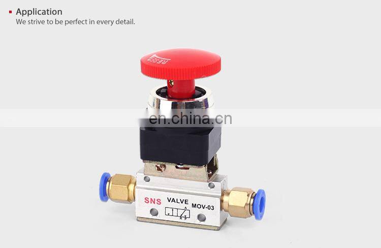 SNS MOV series 1/8 electric roller lever pneumatic mechanical control valve with botton