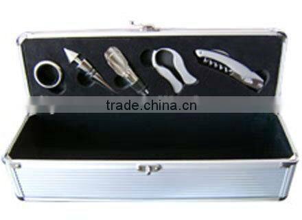 aluminum profile fireproof shell wine carrier case with lock and handle