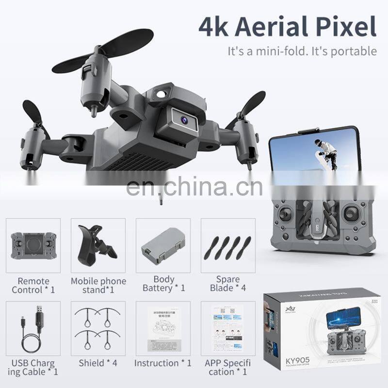 KY905 mini drone with camera 4k 100m WIFI real image transmission one key take off drones quadcopter