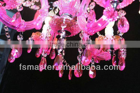 2013 hot sale European style pink color crystal chandelier light