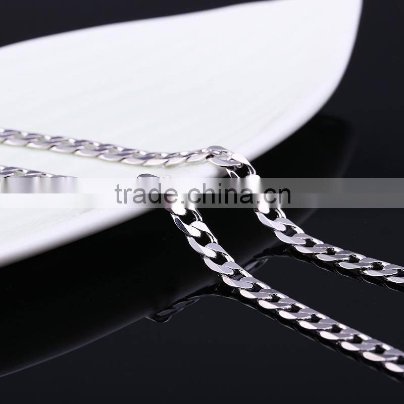 simple design fashion jewelry rhodium plated cheap short chain necklace