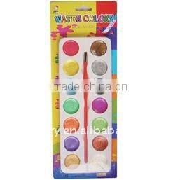 8 COLORS OVAL METALLIC DAMP DRY WITH A PAINTBRUSH WATER COLOR NON-TOXIC