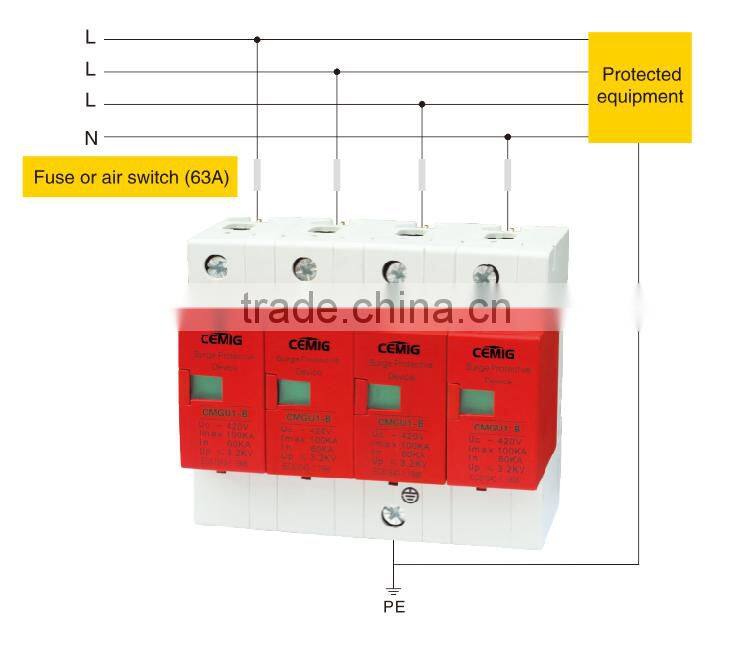 High quality Surge Lighting Protector SPD 80KA