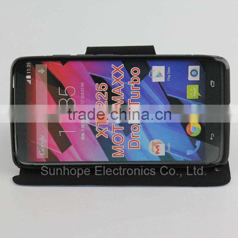 tpu pu flip leather wallet cases with cards holder for MOTOROLA MAXX Droid Turbo XT1225