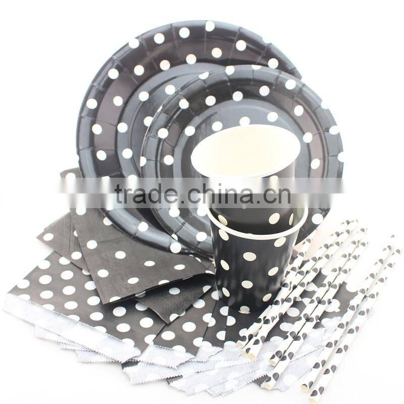 Wholesale Wedding Paper Plates Cups Napkins Straws Napkins Bags Disposable Party Tableware