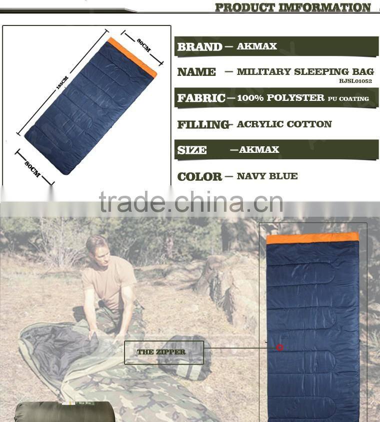 Warm keeping sleeping bag outdoors/sleeping camping bag with zippers/polyester sleeping bag