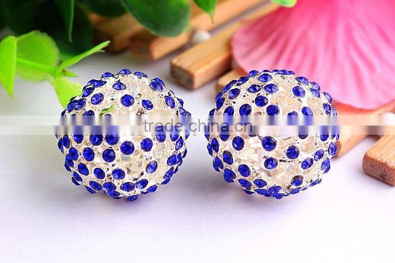 AAA Quality 20mm large fashion alloy rhinestone ball crystal bubblegum loose charm beads for DIY jewelry making!!