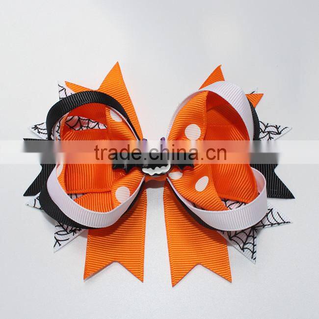 2015 children Halloween Hair Bow boutique Hair Bow accessory large thanks giving Bow With Clip CB-3380