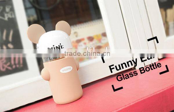 New Fancy funny ears glass sports water bottle