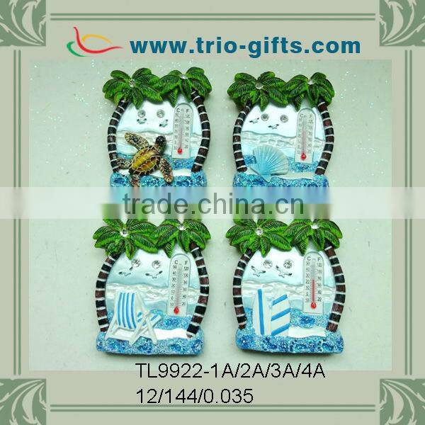 Poly resin decoration thermometer with palm tree