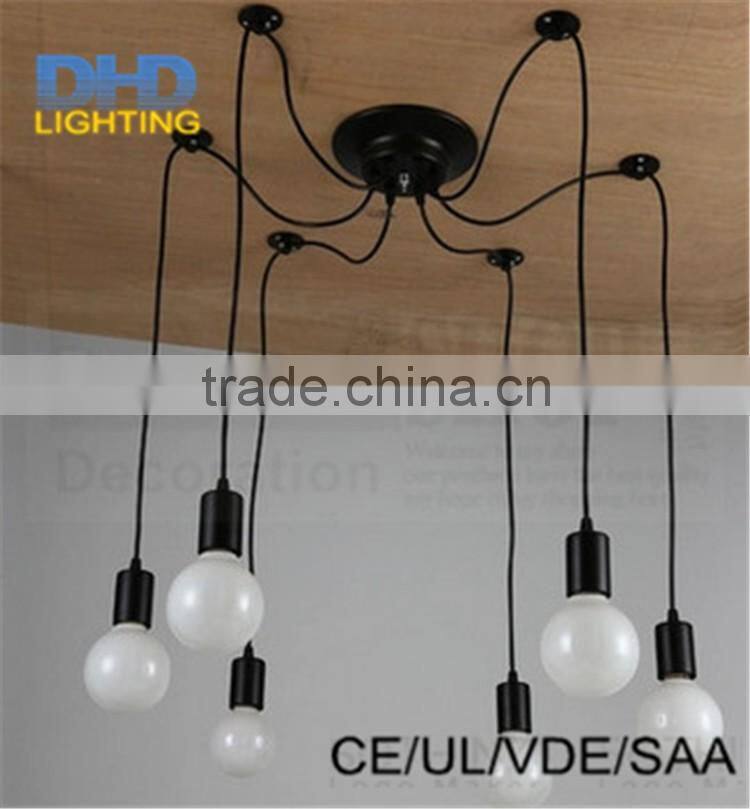 The 6-8-10-12-14 heads Spider chandelier insustrial iron pendant lamp edison vintage up and down lighting fixture