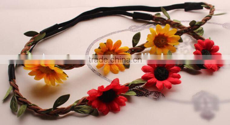 New fashion charming colorful flowers hairwrap Tokyo street style hairband