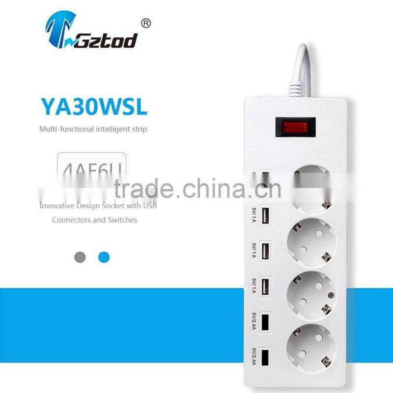 4 outlets 6 usb smart extention socket for iPhone6 6S iPad mini LG Samsung Galaxy HTC Nexus