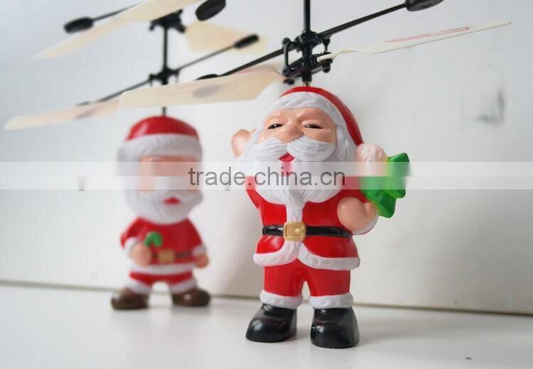 Infrared flying Santa Claus hand inductive control helicopter boys gift best toys for 2015 christmas gift in hot sale