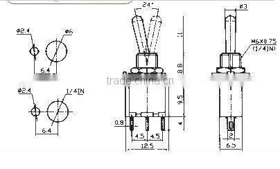 STM-102 miniature toggle switch, mini ON-OFF 3PDT 9P toggle switch (FBELE)