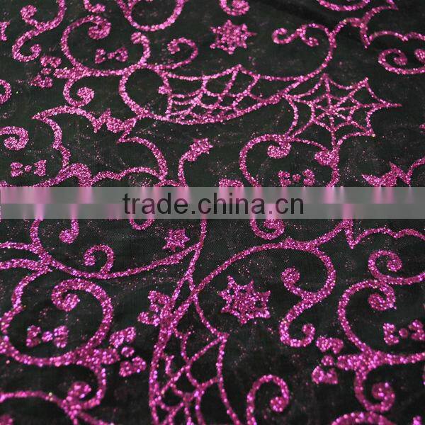 Nylon Organza Two Tone Metallic Printed Fabric for Dress and Clothing