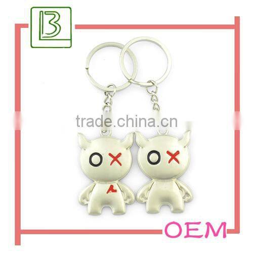 silver couple bear keychain valentine gifts for lovers