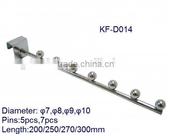 Metal wire chrome display clothing hooks with 7 pins for square tubes KF-D014