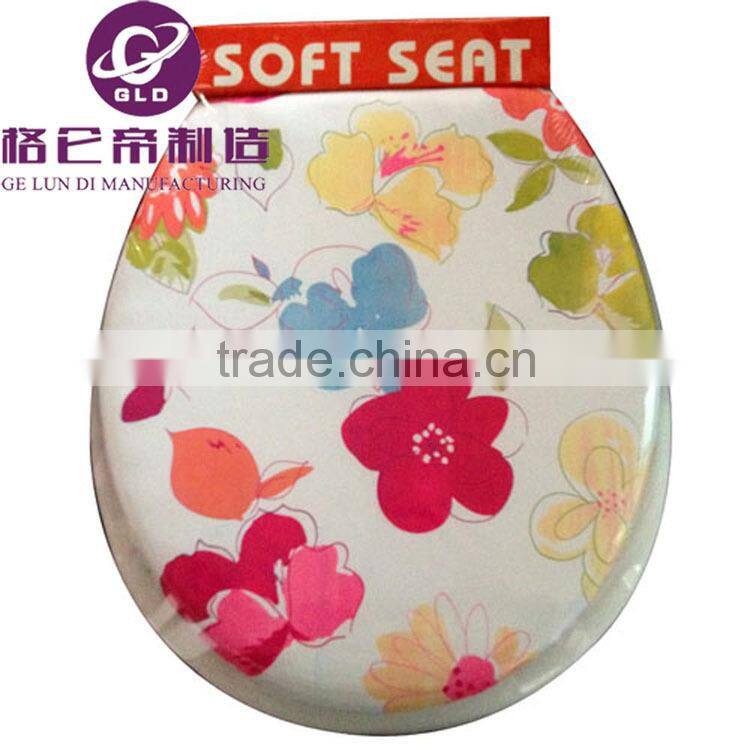 GLD Factory Adult printing pvc soft toilet seat cover with padding