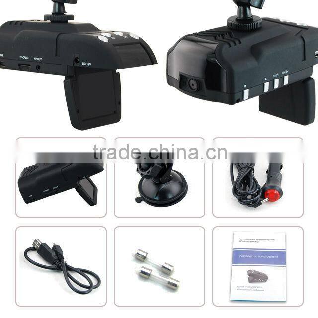 2inch + GPS + Russian menu + G-sensor + radar detector with car dvr camera