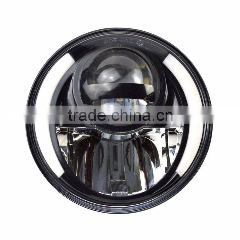 7" Motorcycle 30w H4 Hi/Low LED Headlight W/ Amber LED turn Signal Lamp Fits Harley Jeep JK CG125 Cafe Racer Bobber