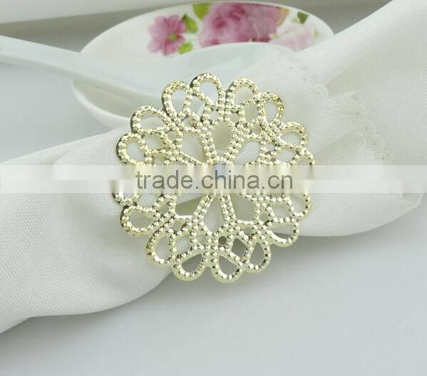 table decoration & accessories type metal flower wedding napkin ring