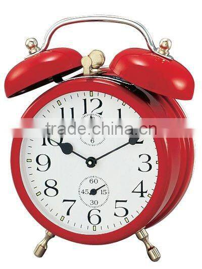 3.5 inch metal case mechanical alarm clock