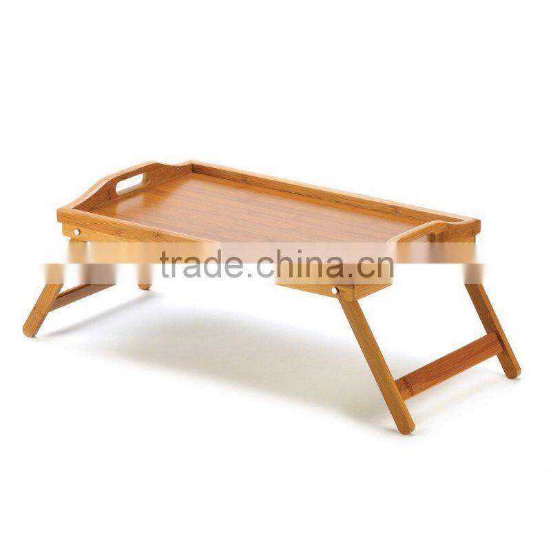 Wholesales Portable folding bamboo service tray bamboo bed tray