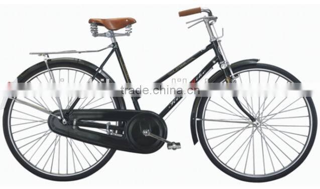 Single speed coaster brake lady city bike dutch city bicycle with leather saddle