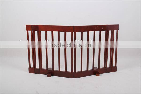 BSCI factory nature wooden Deluxe Free standing Pet Gate with Door / Wooden pet gate / dog fence