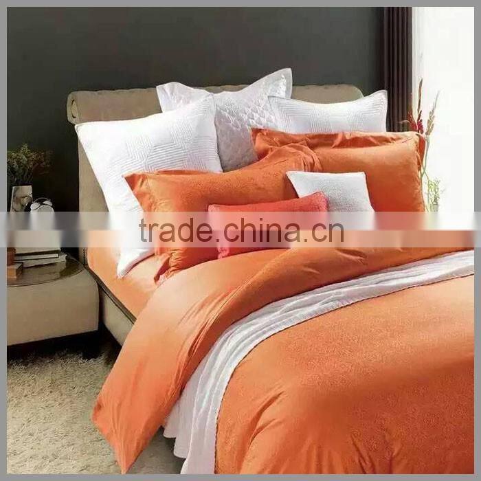 100%cotton orange dyed jacquard bedding sets and comforter cover/classic motif duvet cover and pillow covers /Hotel duvet cover