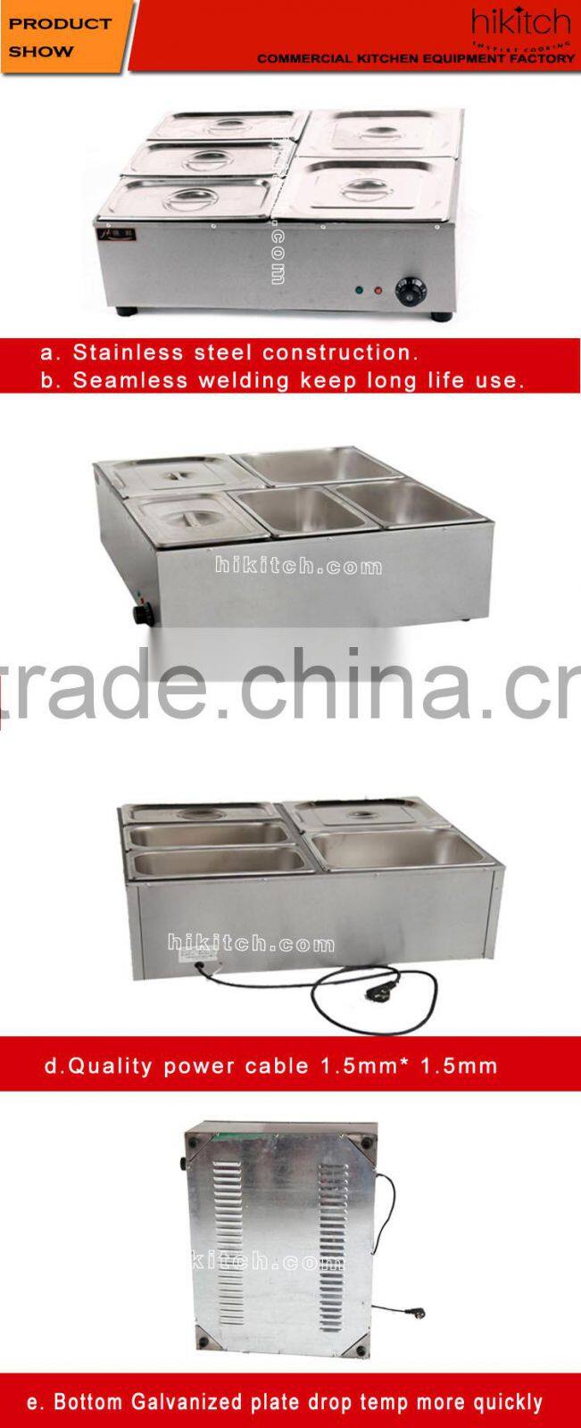 Kitchen equipment Table-Top stainless steel Electric Buffet food warmer bain marie for restaurant.