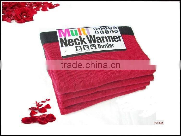 plain color knitted winter neck warmer scarf