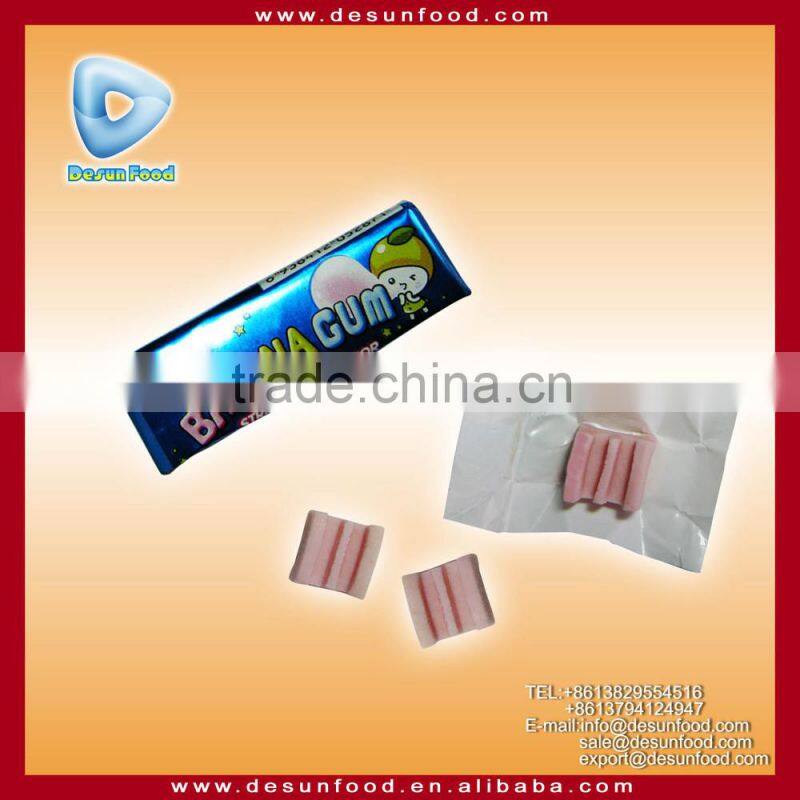 Fruit flavor 3pcs in one packet lala bubble gum in jar