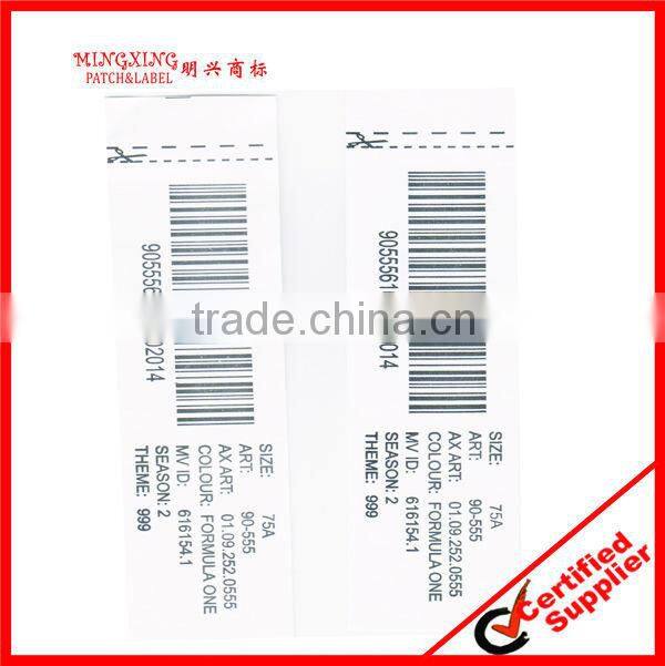 polyester satin garment care label