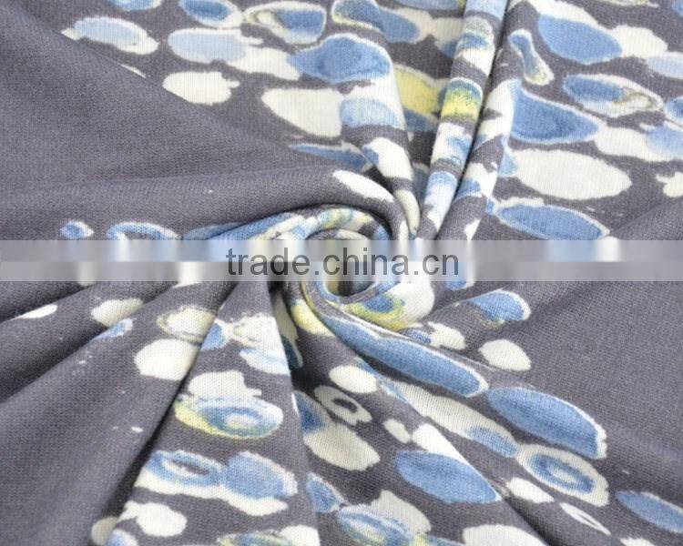 Jiufan textile printed knitting fabric for women dress