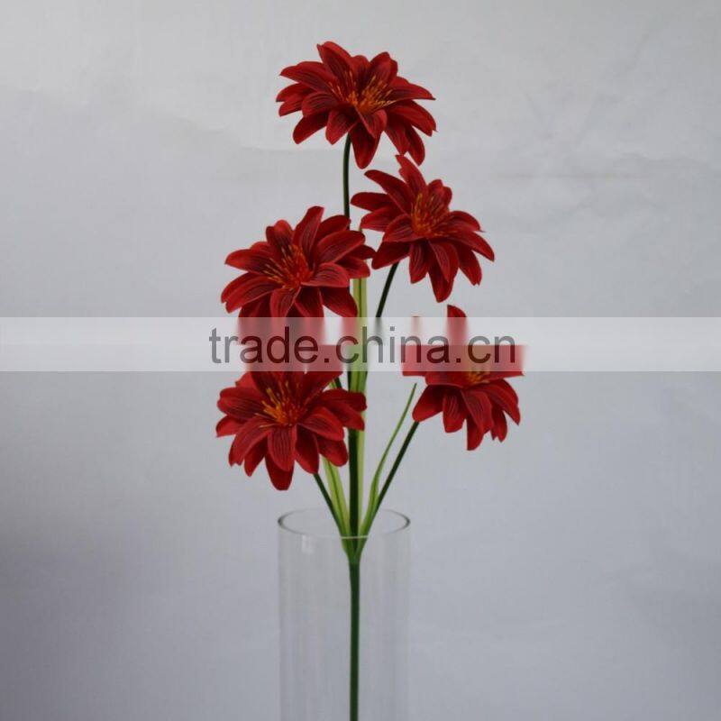 cheap silk fabric dahlia flower 5 heads