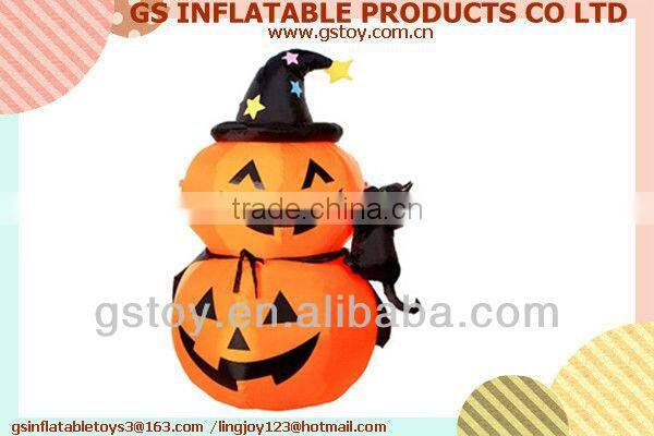 PVC pumpkin with cat inflatable halloween decoration ideas EN71 approved