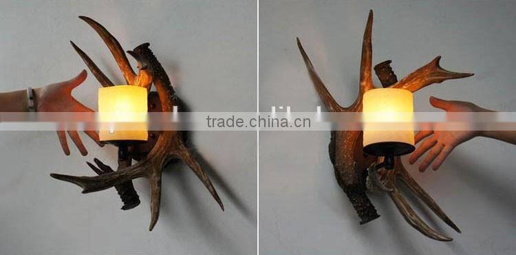 Rural style light Resin Antler creative light Deer Horns II Wall lamp