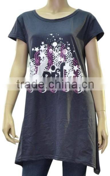 Women's Flared Bottom Hip Long Blouse cap sleeves designs for plus size women