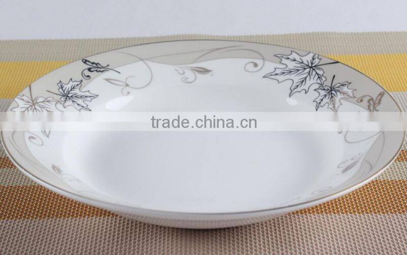 Ceramic bulk bone china soup plate/porcelain dinner set plate