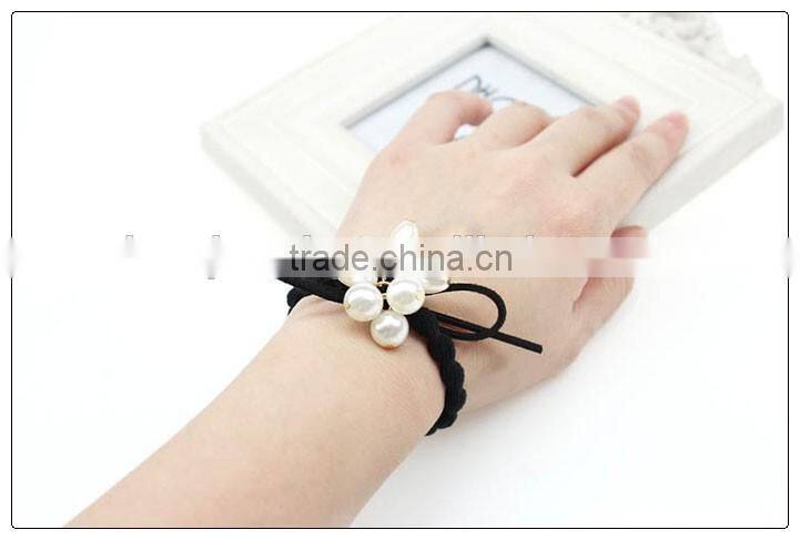 Fancy covered peals elastic hair bands for slale