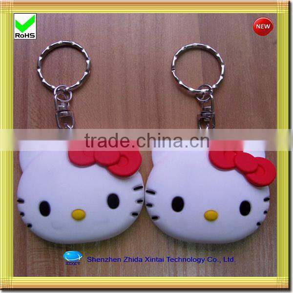 cute yellow duck shape silicone key chain led