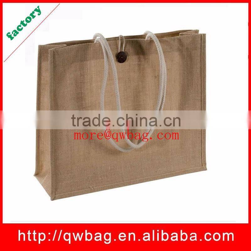 Eco-friendly fashion stylish shopping jute bag,customized jute bag