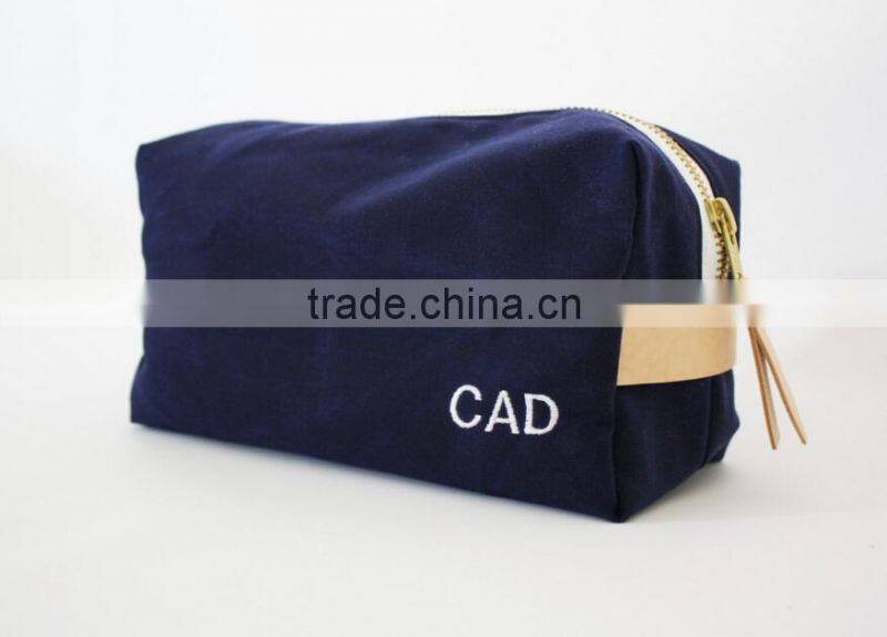 personalized and high quality waxed canvas cosmetic bag, cosmetic pouches , cosmetic and toiletry storage bags
