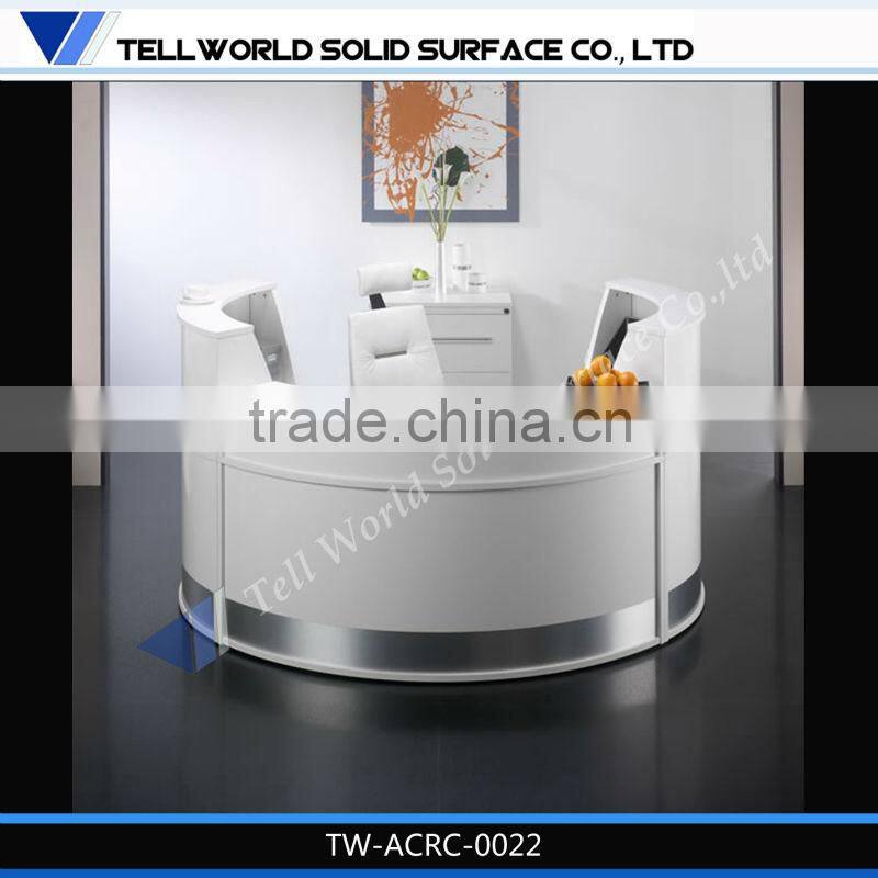 commercial modern beautiful luxury salon 100 acrylic solid surface reception desk service counter design
