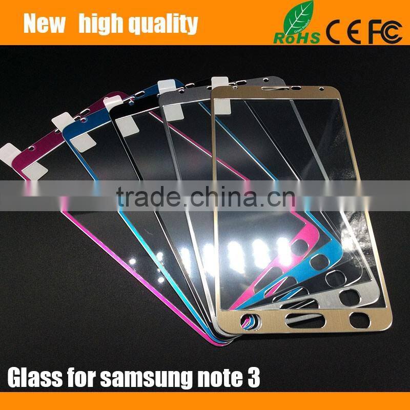 2.5D Titanium alloy brushed metal Tempered Glass Screen Protector for Samsung Galaxy Note 3