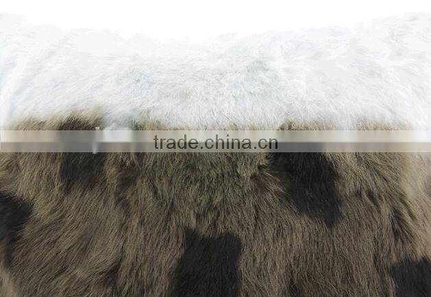 Lovely Design Rabbit Fur Pillow Case With Spots Real Animal Fur Cushion Could Private Custom