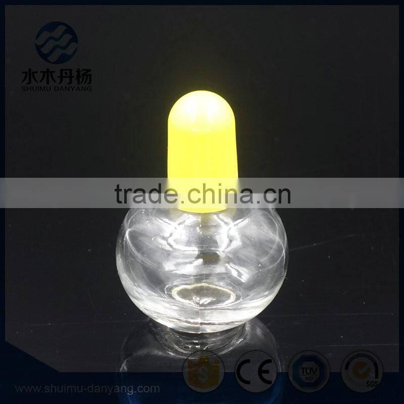 10ml round fancy clear glass nai polish bottle