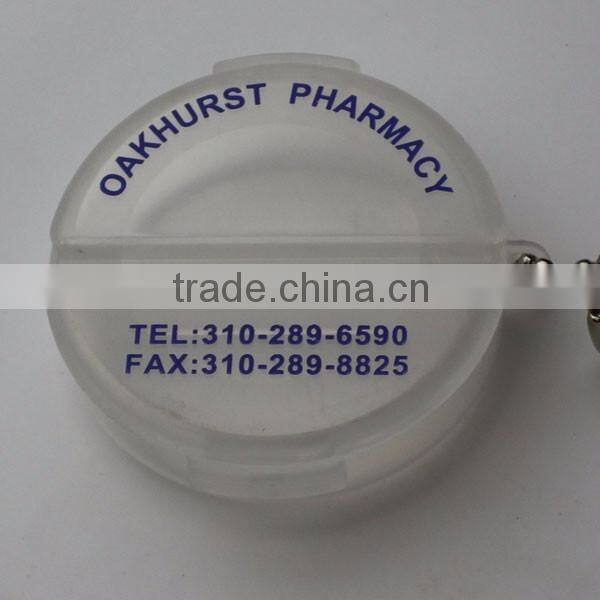 Small 2 Compartment Pill Cases with Keyring